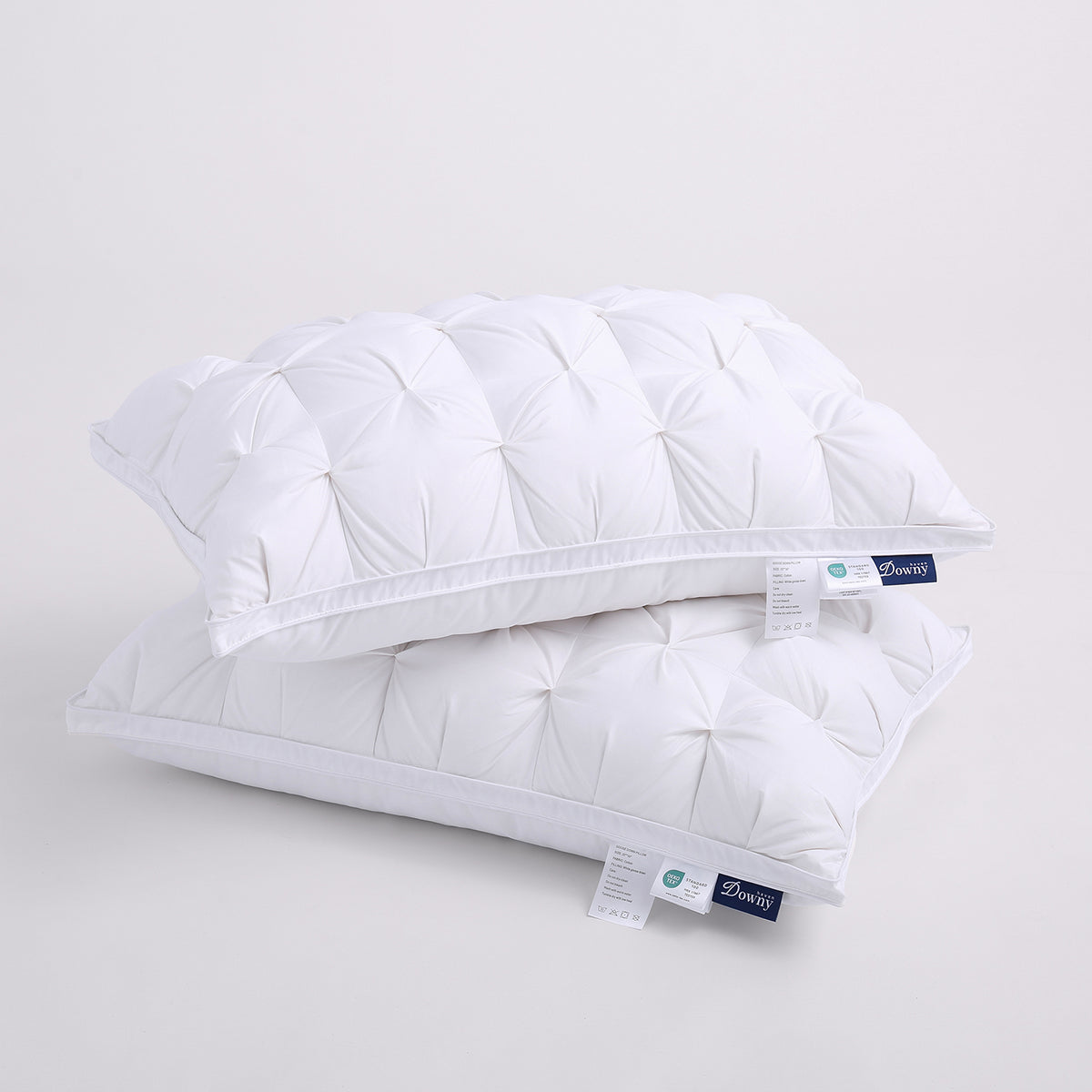 LuxTwist Goose Down Pillow in bedroom setting