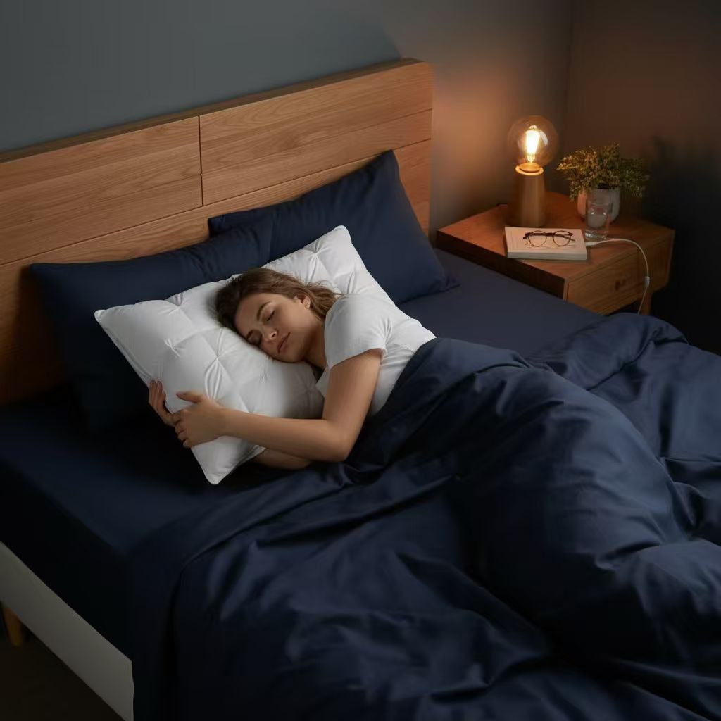LuxTwist Goose Down Pillow designed for side sleepers - perfect neck support and spinal alignment
