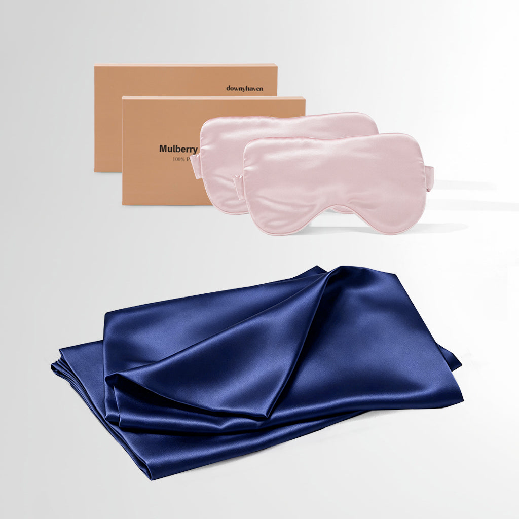 #Sleep Mask Color_Pink#Pillowcase Color_Royal Blue
