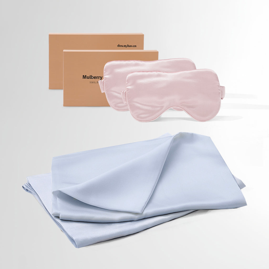 #Sleep Mask Color_Pink#Pillowcase Color_Sky Blue