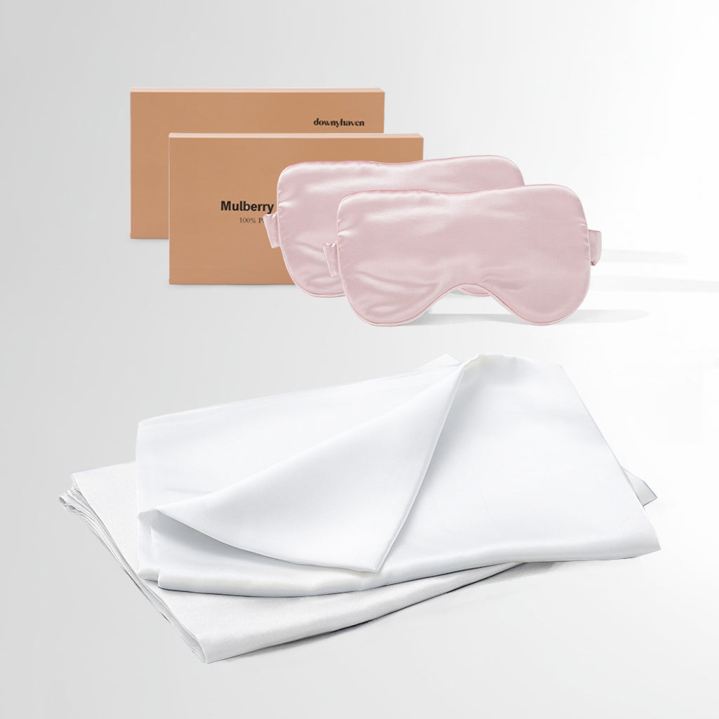 #Sleep Mask Color_Pink#Pillowcase Color_White