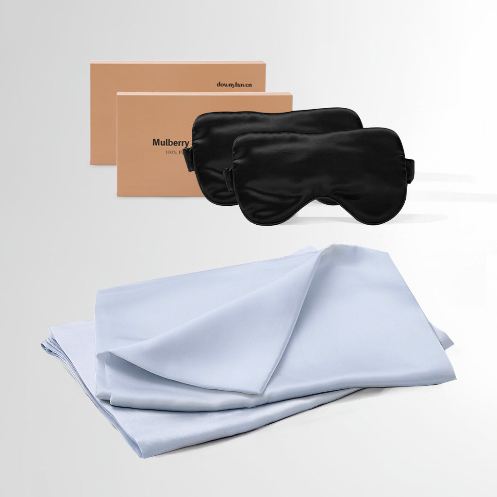 #Sleep Mask Color_Black#Pillowcase Color_Sky Blue