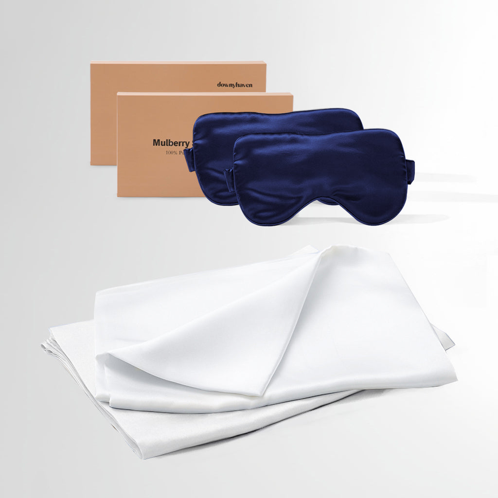 #Sleep Mask Color_Royal Blue#Pillowcase Color_White