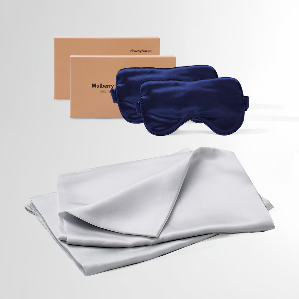 #Sleep Mask Color_Royal Blue#Pillowcase Color_Silver Grey